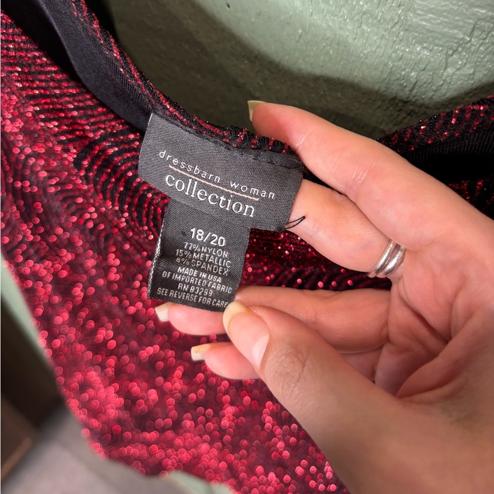 Ruby Red Glitter Swirl Tank Top - image 3